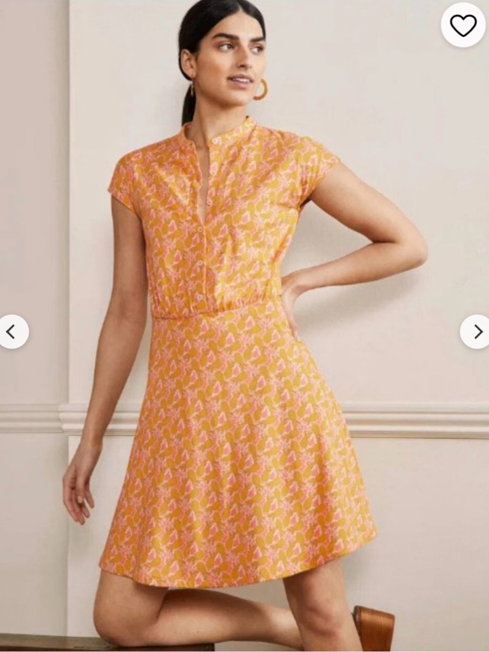 Boden Flippy Jersey Pineapple Print Dress Size 2P